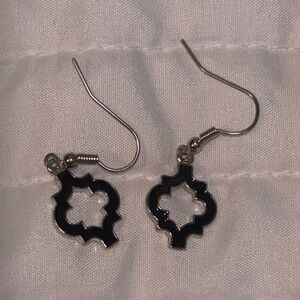 Black and Silver Dangle Earrings